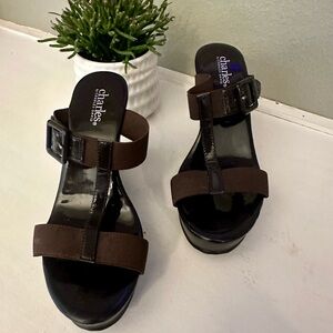 Charles by Charles David Chocolate Brown Wedge Sandals Size 7.5 - Never Worn